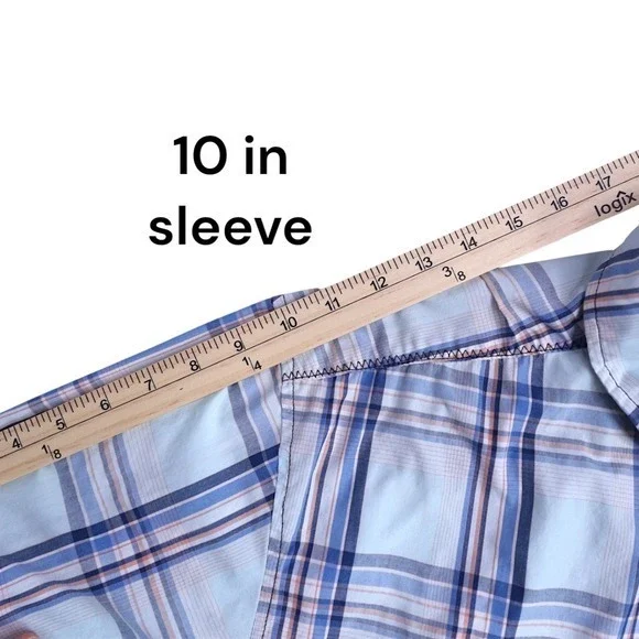 KAVU Mens Large Blue Plaid Short Sleeve Button‎ Up Outdoor Casual Shirt - Picture 13 of 16